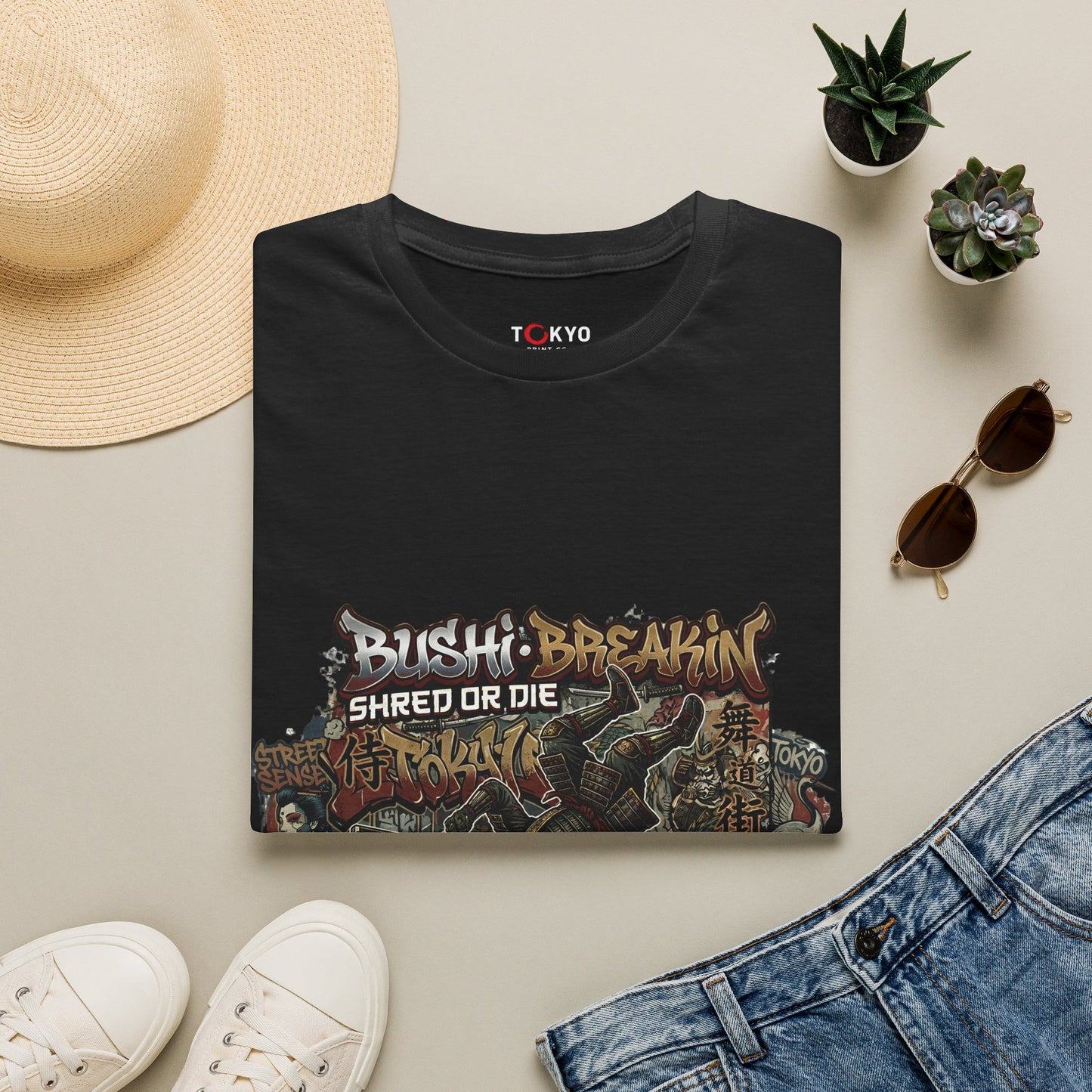 T-Shirt — Bushi Breakin 'Shred or Die' Skate Graphic Tee