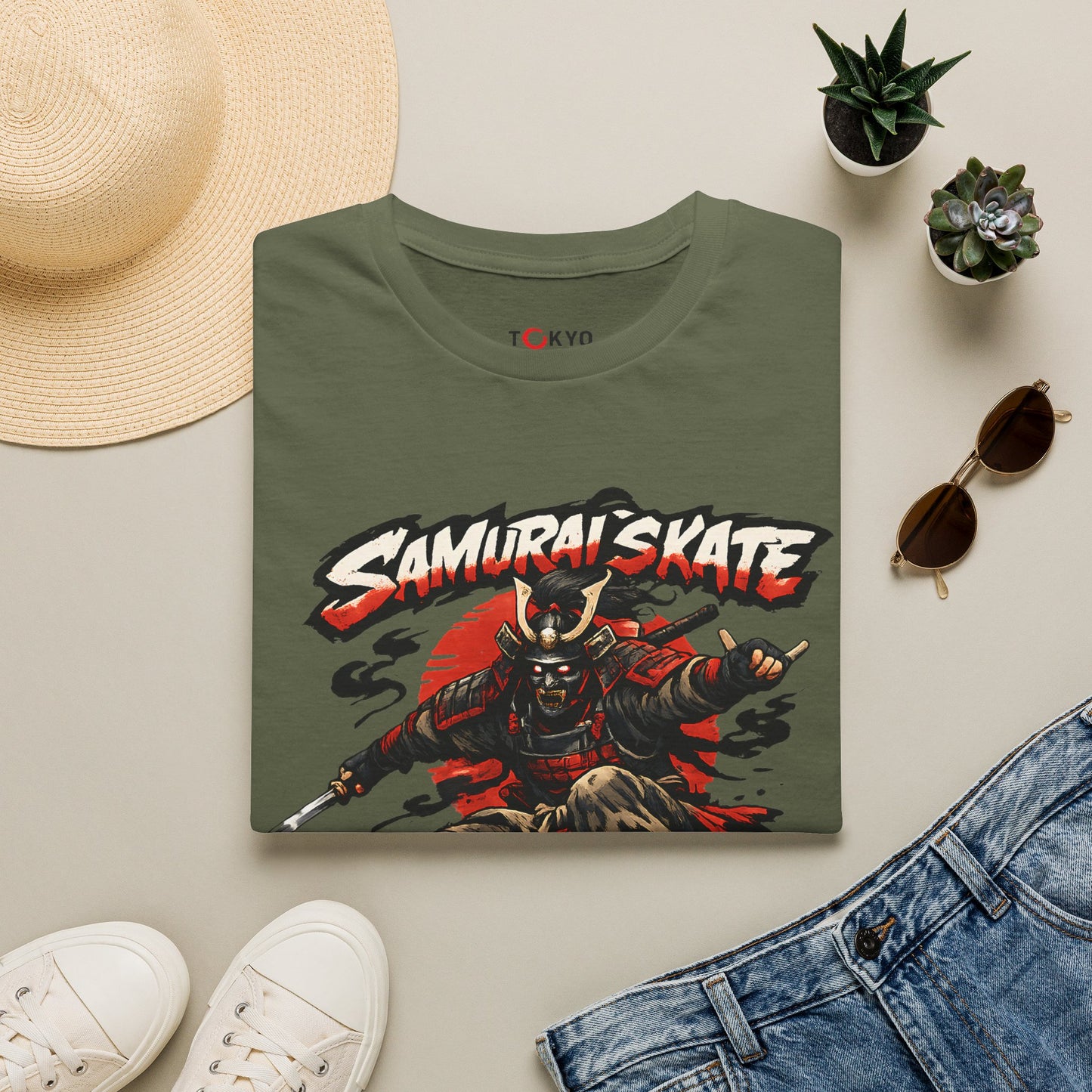 Samurai Skate T-Shirt — Graphic Skateboard Warrior Tee