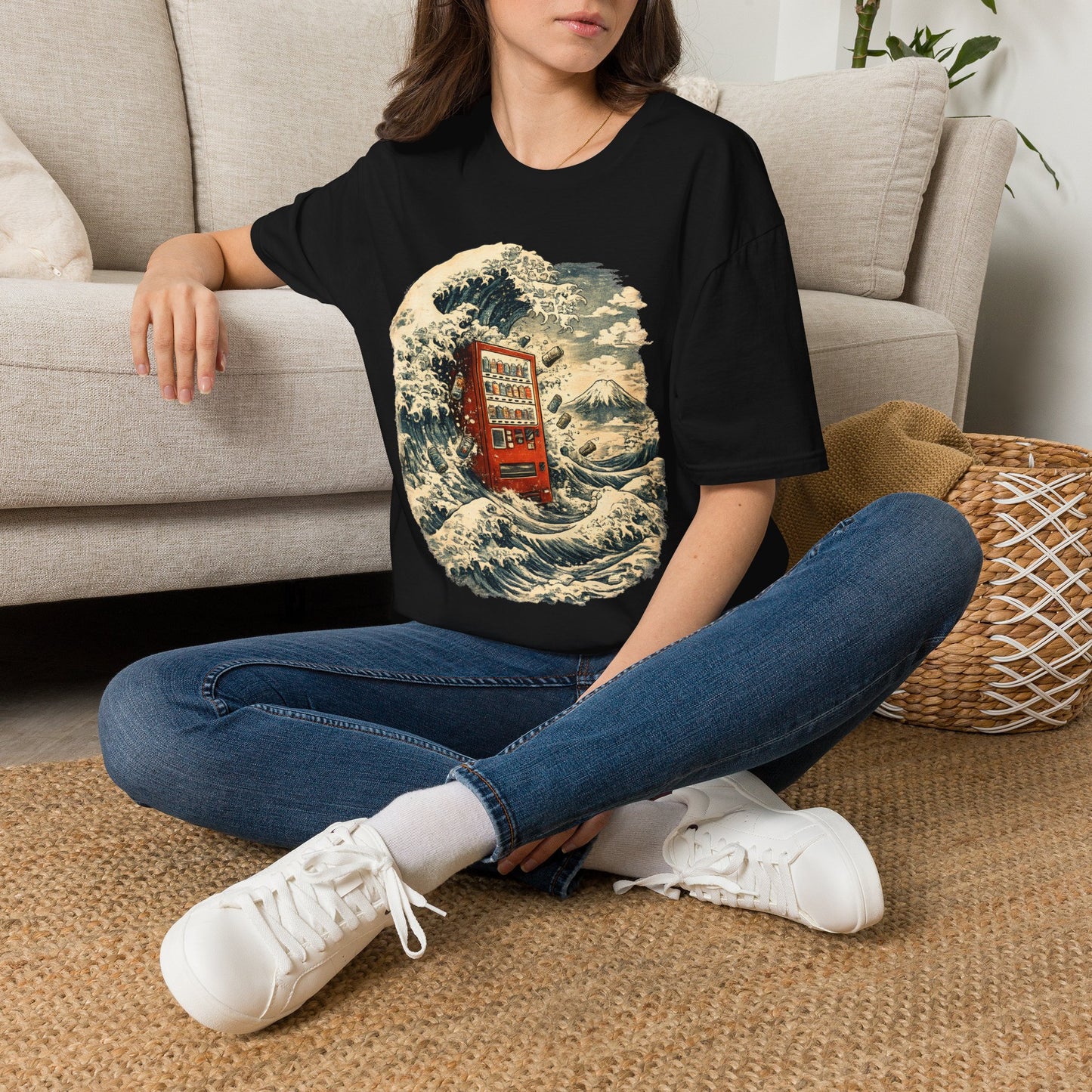 Phone Booth Wave T‑Shirt — Japanese Great Wave Phone Booth Graphic Tee