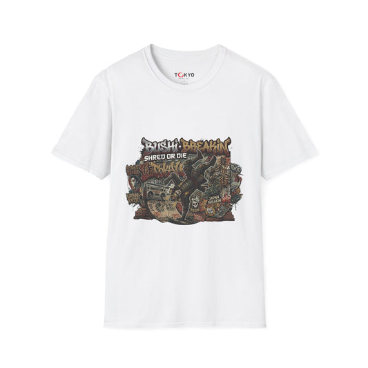 T-Shirt — Bushi Breakin 'Shred or Die' Skate Graphic Tee