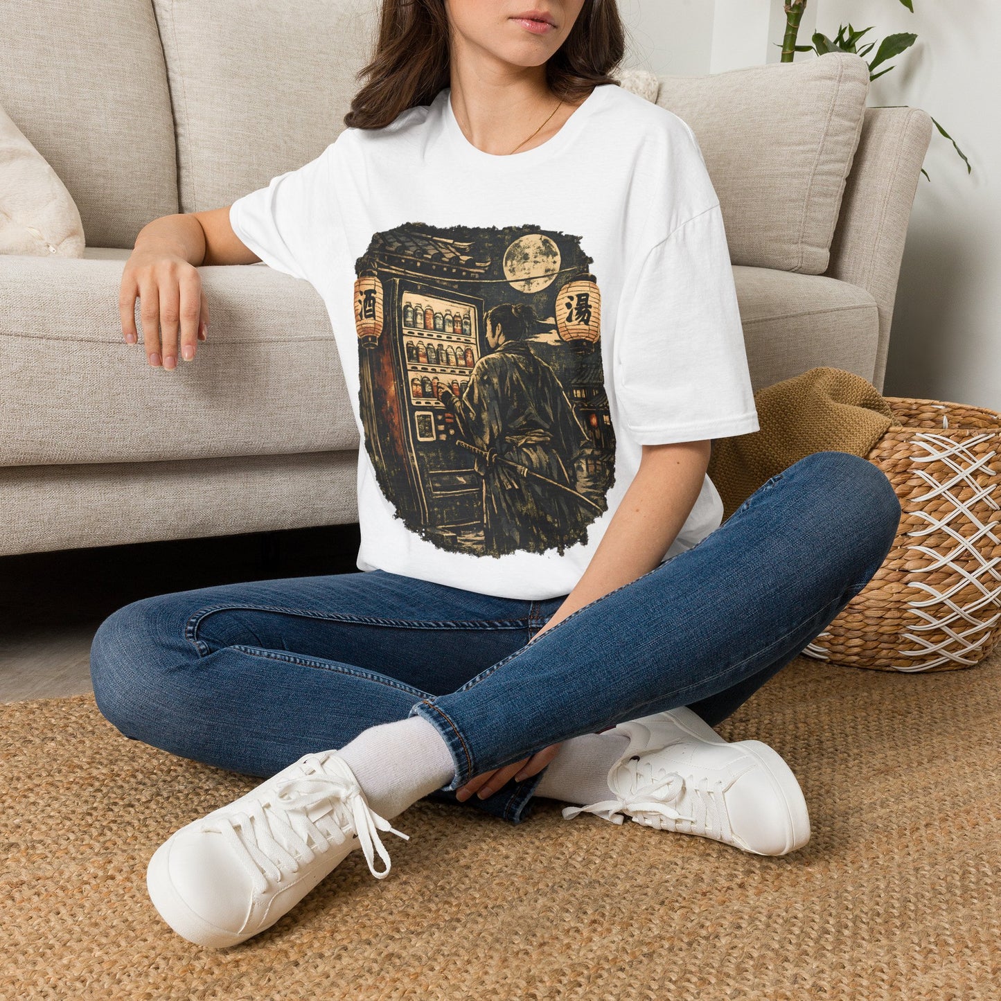 Japanese Night Vending Machine T-Shirt — Retro Moonlit Streetwear