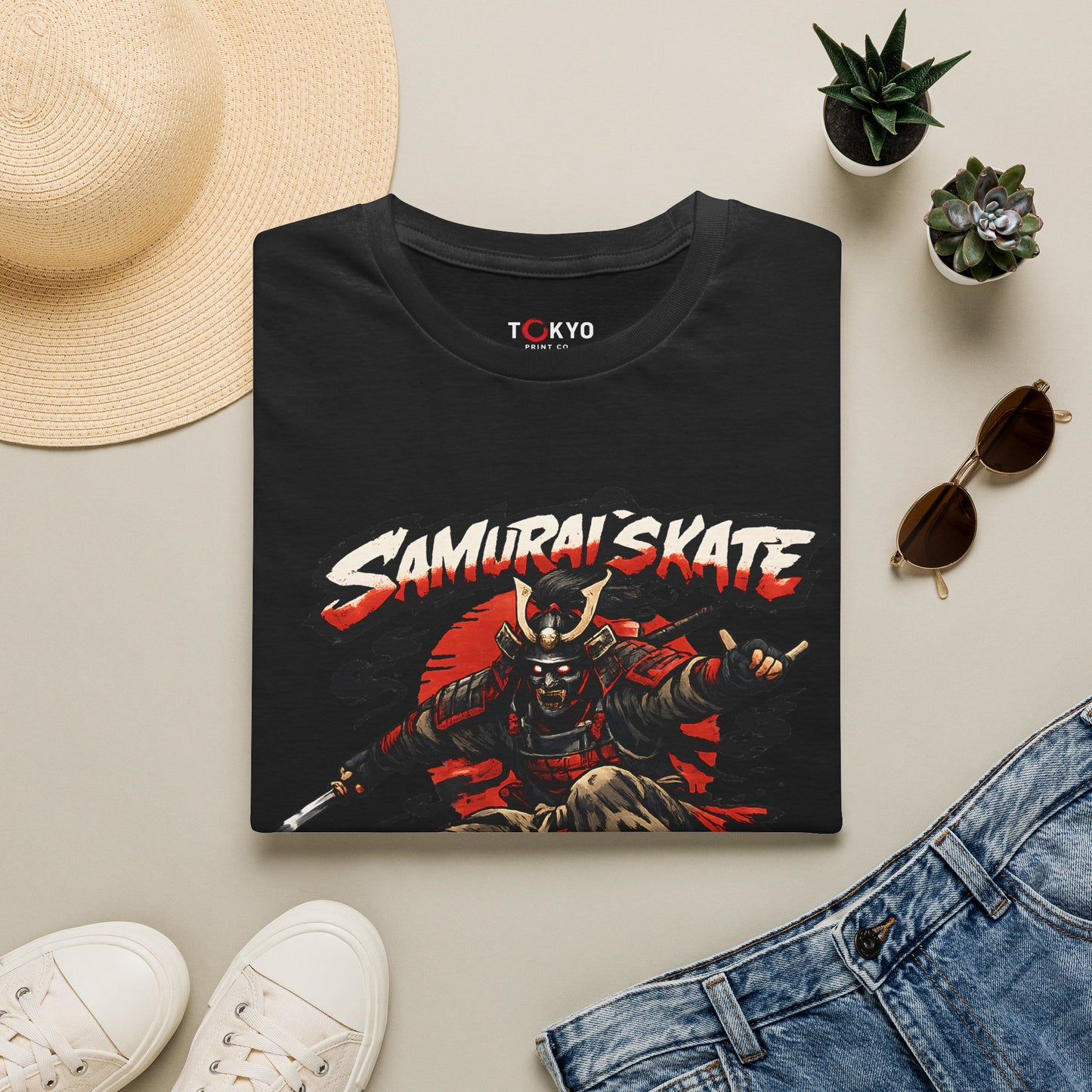 Samurai Skate T-Shirt — Graphic Skateboard Warrior Tee
