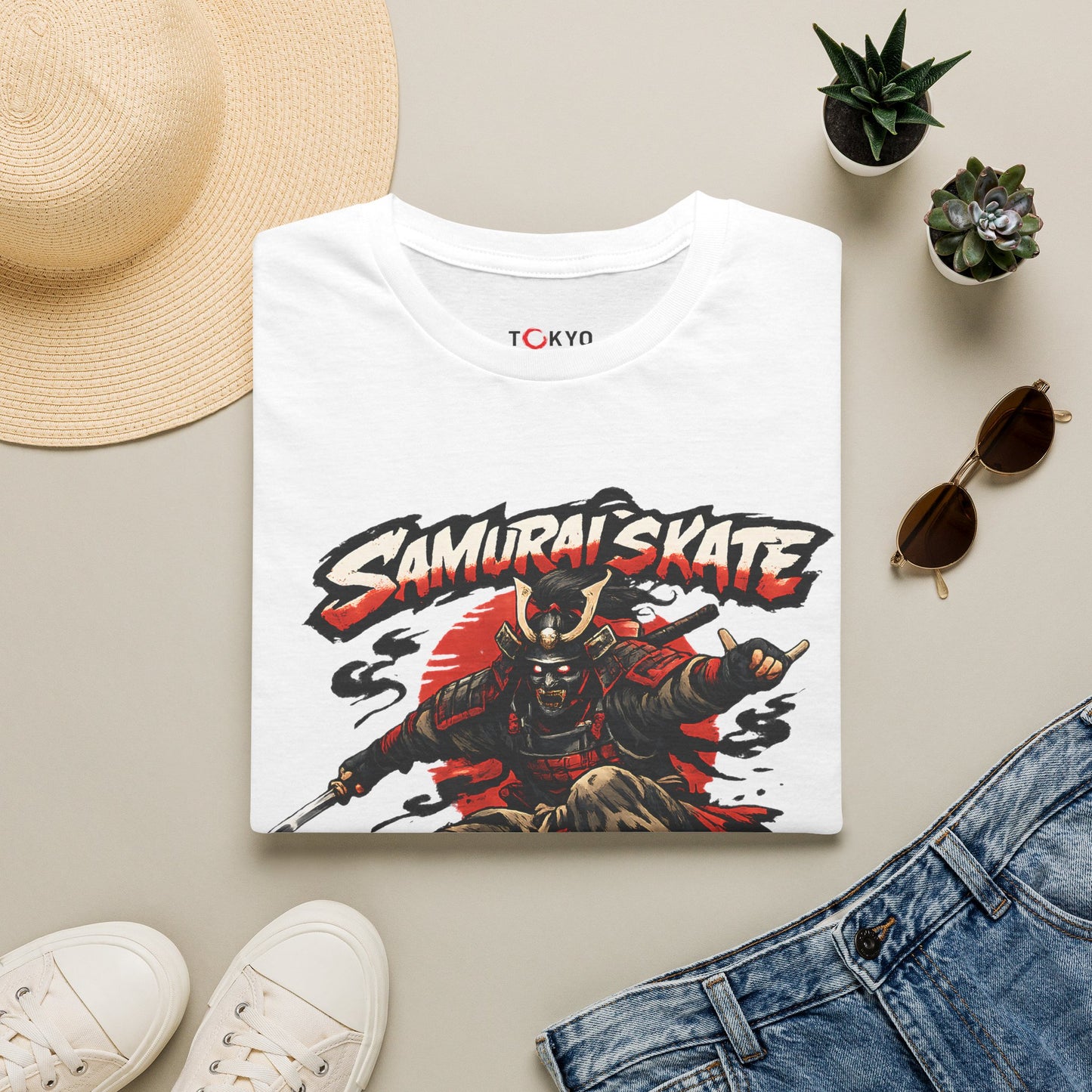 Samurai Skate T-Shirt — Graphic Skateboard Warrior Tee