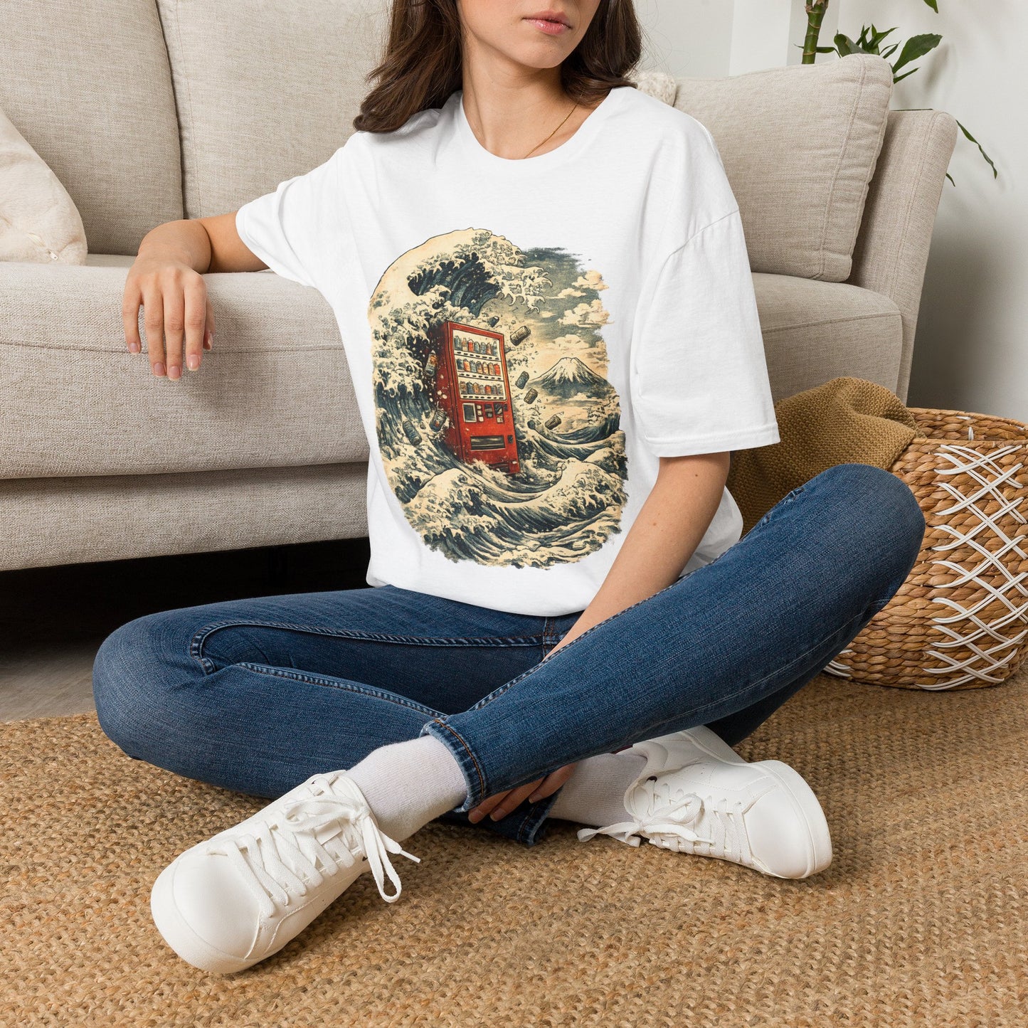 Phone Booth Wave T‑Shirt — Japanese Great Wave Phone Booth Graphic Tee