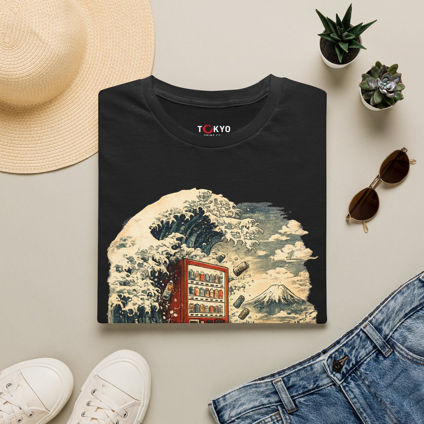 Phone Booth Wave T‑Shirt — Japanese Great Wave Phone Booth Graphic Tee