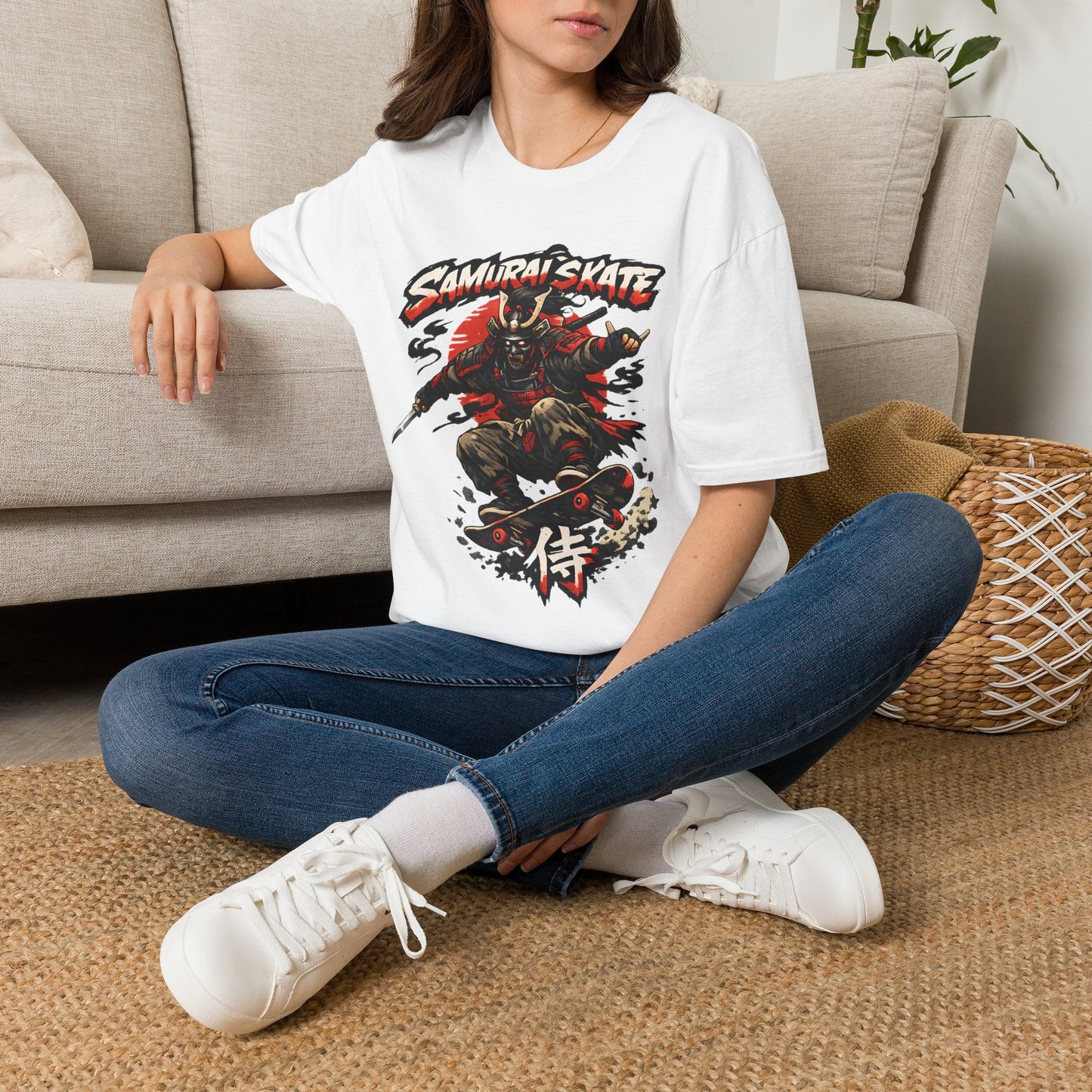 Samurai Skate T-Shirt — Graphic Skateboard Warrior Tee